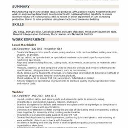 Excellent Machinist Resume Samples Example Resumes Manual