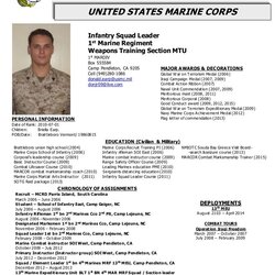 Admirable Military Resume