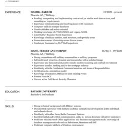 Perfect Military Resume Templates