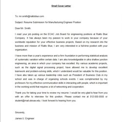 Email Cover Letter Sample Template Business