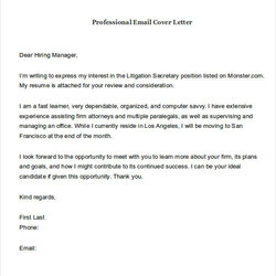 Wonderful Email Cover Letter Examples Format Sample Professional Doc