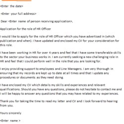 Outstanding Hr Officer Cover Letter Example Examples Probation Director Surname Name