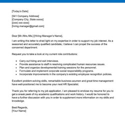 Smashing Hr Specialist Cover Letter Examples Sample