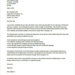 Fantastic Hr Cover Letter With Experience Collection Template Human Resources Director