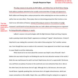 Swell How To Write Response Paper Essay Reaction Chemistry Assignment Paragraph Papers Essays Fleming