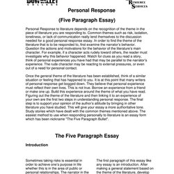Terrific Personal Response Essay Sample How To Create Paragraph Literary