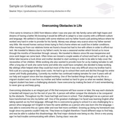 Superior Overcoming Obstacles In Life Essay Example