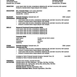 Terrific Resume Template Job Free Samples Examples Format Objective Letter Skills Resumes Jobs