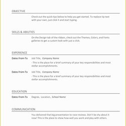 Job Resume Template Free Download Of And Phenomenal