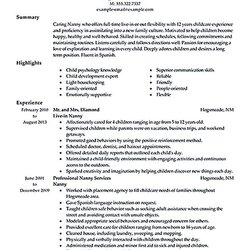 Peerless Nanny Resume Examples Are Made For Those Who Professional With The Sample Objective Job Care Samples