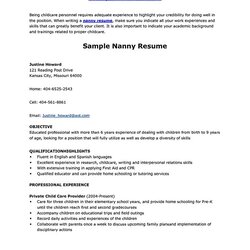 Cool Nanny Resume Examples Are Made For Those Who Child Experience Professional Job Cover Care Templates