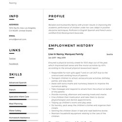 Fine Nanny Resume Writing Guide Template Samples Manager General Business Examples Development Crew Sample
