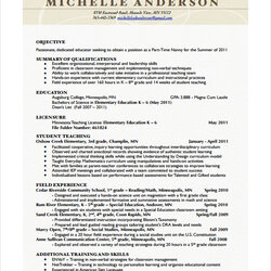 The Highest Standard Nanny Resume Templates Sample Experience On
