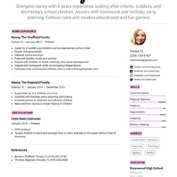 Sterling Nanny Resume Example Writing Tips For