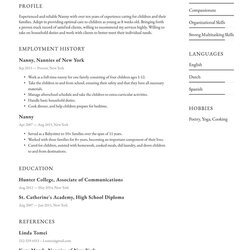 Outstanding Nanny Resume Examples Writing Tips
