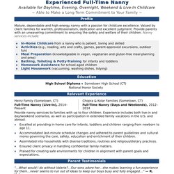 Swell Nanny Resume Monster Sample Template Career Look After Writing Jobs Tips Hand When