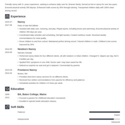 Smashing How To Write Nanny Resume Skills For Resumes Example Subscribers Objective Template