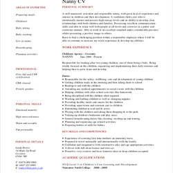 Preeminent Nanny Resume Sample Templates Master Of Template Document Word Example