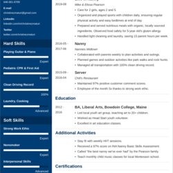 Fantastic Nanny Resume Examples And Writing Tips Example Template Now