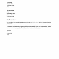 Superb Letter Of Resignation From Board Templates Sample Office Letters Position School Items Support
