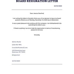 Wonderful Board Resignation Letter Template Templates