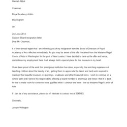 Superlative Formal Board Resignation Letter Templates At