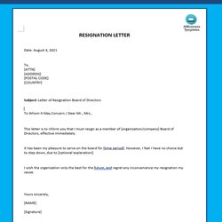 Exceptional Letter Of Resignation Board Directors Sample Templates At Template