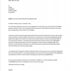 Board Resignation Letter In