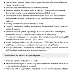 Network Support Engineer Job Description Velvet Jobs