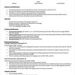 Splendid Free Sample College Graduate Resume Templates In Ms Word Level Entry
