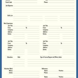 Legit Best Images Of Fill In Blank Printable Resume Free Template Templates Form Via