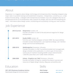 High Quality Free Minimal Resume Template Templates Sample Printable Format Designs Word Current Samples