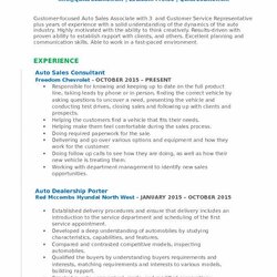 Perfect Resume Template Free Review Service Auto Sales Consultant
