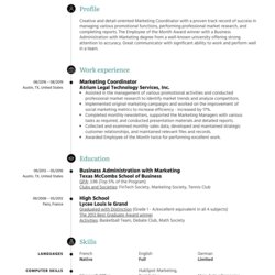 High Quality Resume Template Free Examples Eu West Coordinator Marketing Word Source Image