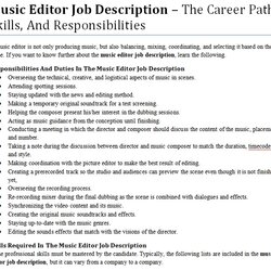 Peerless Music Editor Job Description The Career Path Skills And Responsibilities Duties