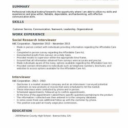 Exceptional Interviewer Resume Samples Build Research Social