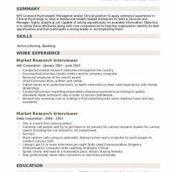 Supreme Market Research Interviewer Resume Samples Example