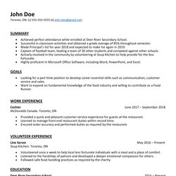 Magnificent High Sample Resume
