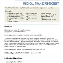 Free Sample Medical Resume Templates In Ms Word