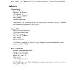 Resume Cover Letter And Reference Writing Career Services Sample List