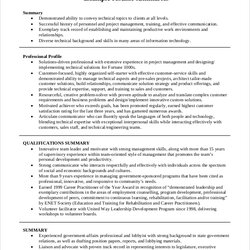 Free Resume Summary Templates In Ms Word Format Example Examples Sample Profile Of