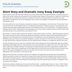 Wizard Short Story And Dramatic Irony Essay Example
