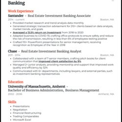 High Quality Investment Banking Resume Examples Guide For Real Estate Example
