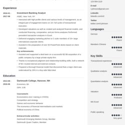 Superb Investment Banking Resume Template Guide For Banker Examples Example Cubic