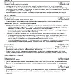 Investment Banking Resume Template And Example Career