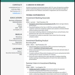 Terrific Investment Banking Resume Examples Guide For Resumes Example