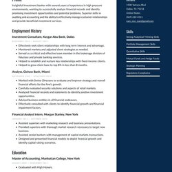 Superior Resume Samples For Investment Banking Banker Examples