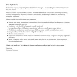 Admirable Media Relations Manager Cover Letter Velvet Jobs Template