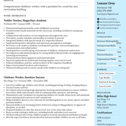 Marvelous Key Skills For Resume In Examples Any Job Easy Childcare Example Worker