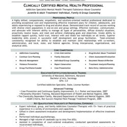 Matchless Clinically Certified Mental Health Professional Resume Templates At Counselor Examples Therapist